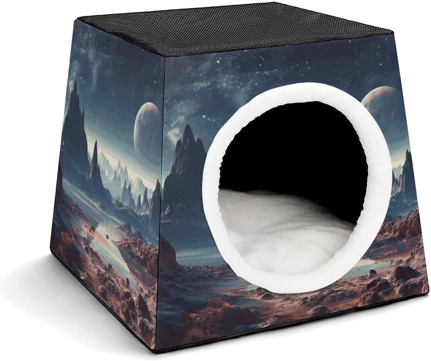Pet Sleeping Nest Bed, Alien Planet Printed Dog House Cat Nest, Winter Pet House are Suitable for Most Cats, Dogs, and Other Small Pets