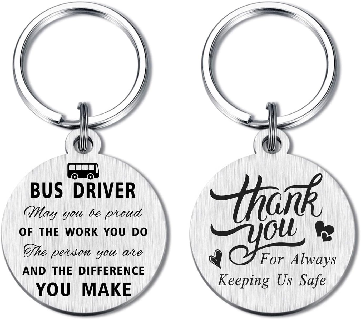 Yobent Bus Driver Appreciation Gifts for Men Women, School Bus Driver Birthday Thank You Keychain, Thank You for Always Keeping Us Safe Ideas