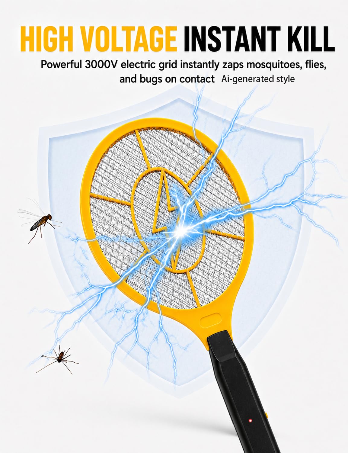 Electric Fly Swatter 2 Pack - Handheld Bug Zapper -2