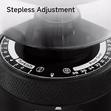 HiBREW G5 Electric Burr Coffee Grinder, Aluminum Body, Single Dose, Black | 48mm Conical Burr with Dual Speed Grinding, 36 Grind Levels,50g Bean Capacity, Quiet & Compact, Anti-Static Design,Espresso