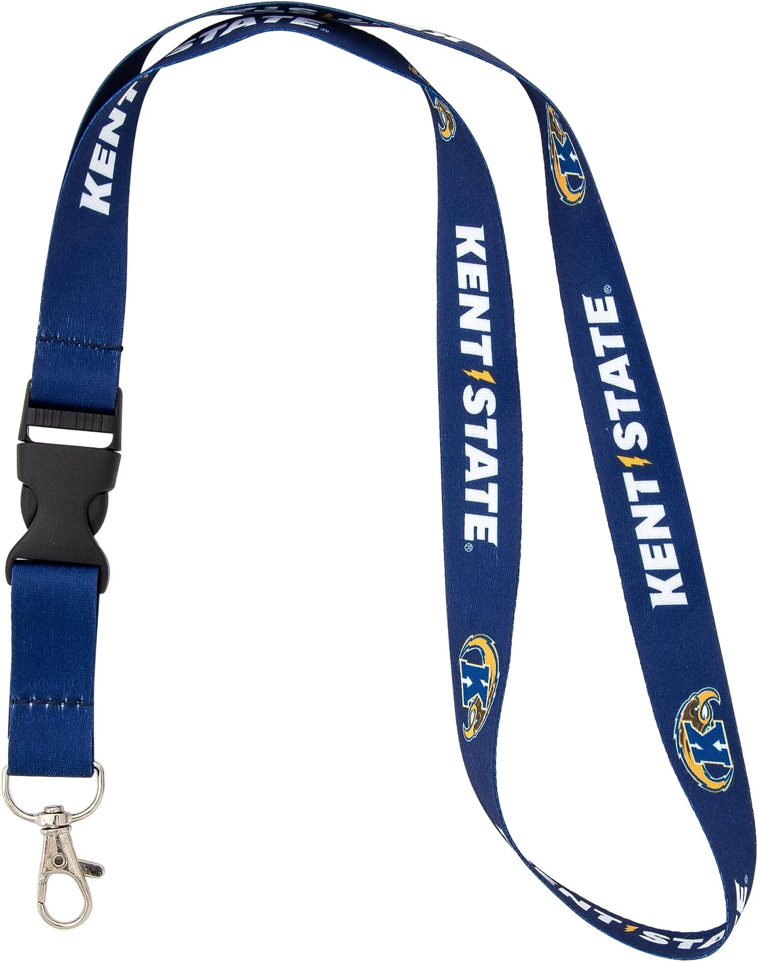 Kent State University KSU Golden Flashes Car Keys ID Badge Holder Lanyard Keychain Detachable Breakaway Snap Buckle (Blue)