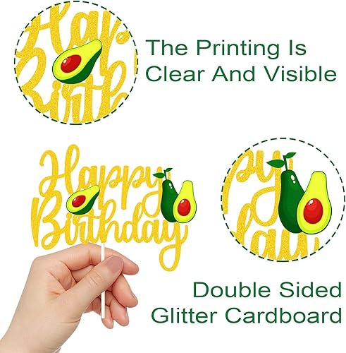 Miniatura 3 de Decoración de pastel de aguacate con temática de frutas para baby shower, cumpleaños, fiesta, fiesta de aguacate, decoración de pastel de cumpleaños