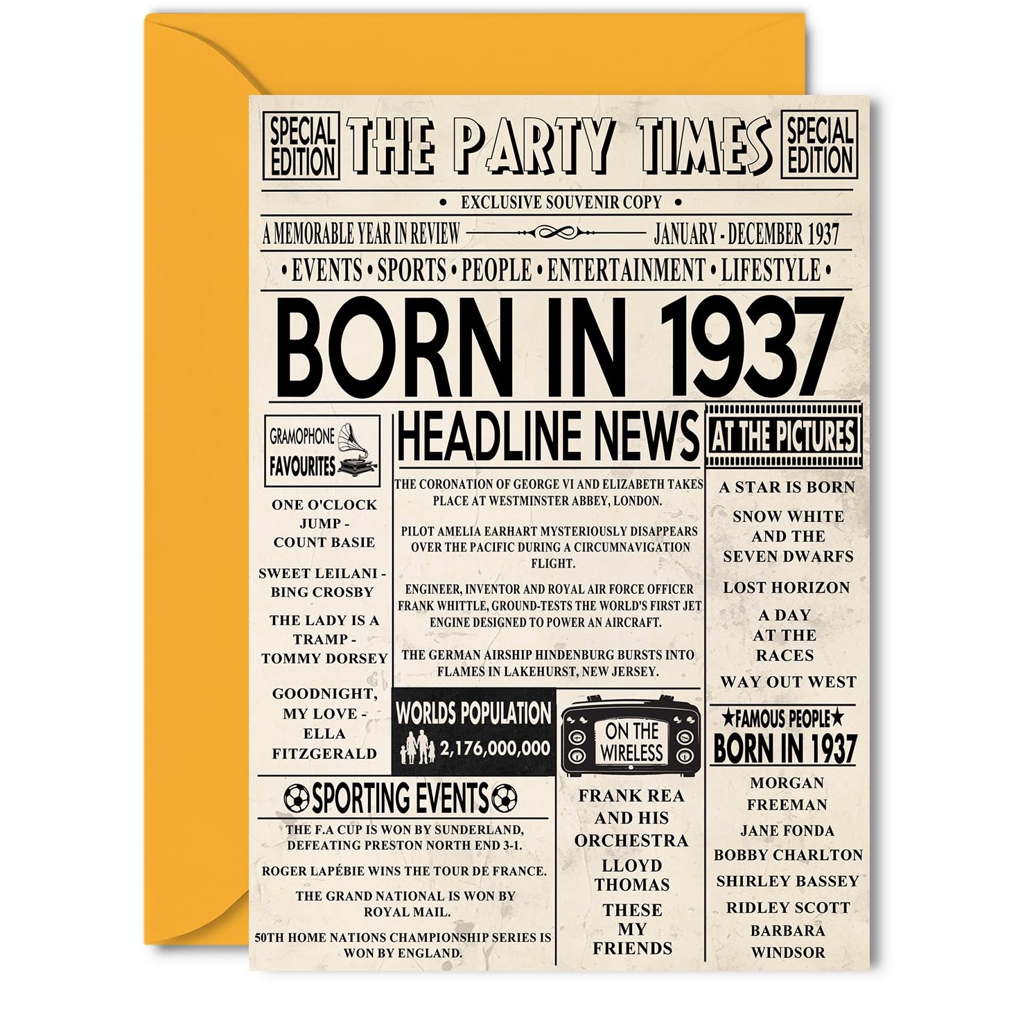 19th Birthday Cards for Men Women - Born In 2007 Newspaper - Happy 19 Birthday Card for Son Daughter Cousin Vintage Retro Back In 2007, 145mm Bday Greeting Cards — view 105