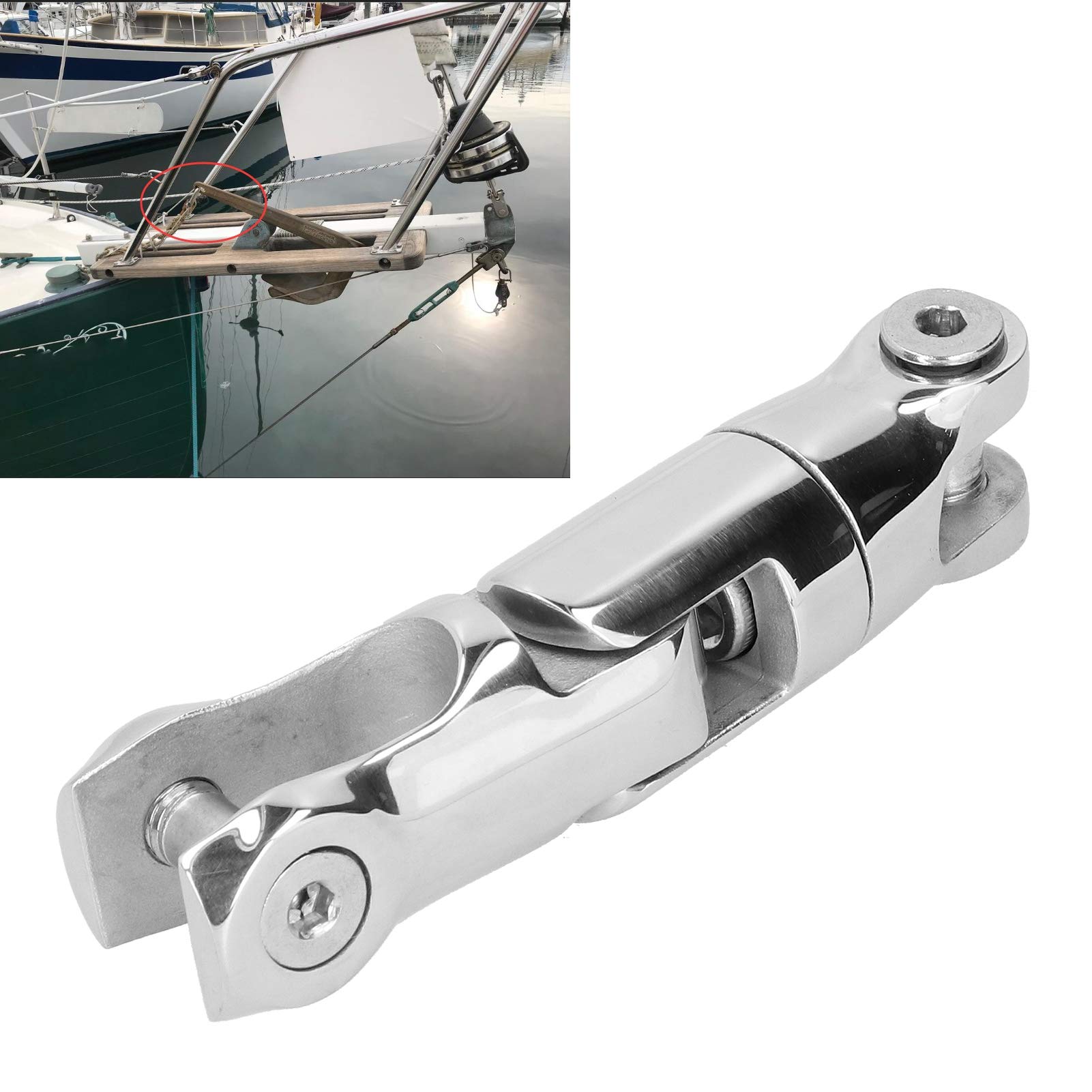 Generic Conector Giratorio de Ancla para Barco, Acero Inoxidable 316 Duradero para una Fácil Recuperación del Ancla, Cadena de 10 a 12 Mm, Adecuada para Hardware Marino