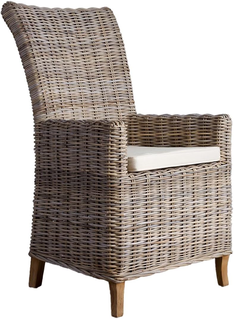 Sustainable Furniture UK Ltd - Natural Wicker Kubu Grey Latifa Armchair