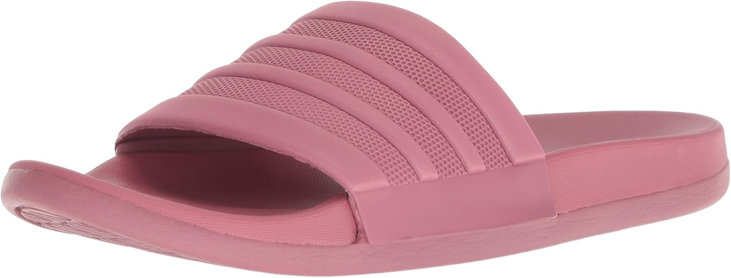 adidas Women's Adilette Comfort Slides Sandal, Trace Maroon/Trace Maroon/Trace Maroon, 7