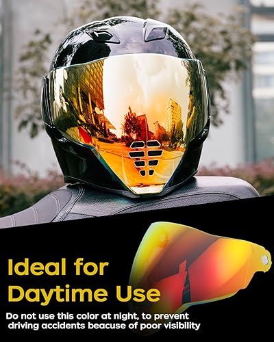 Miniatura 2 de Soman Airflite - Protector facial de repuesto, IC-06 compatible con protección UV IC-06 Airflite (rojo humo Revo)