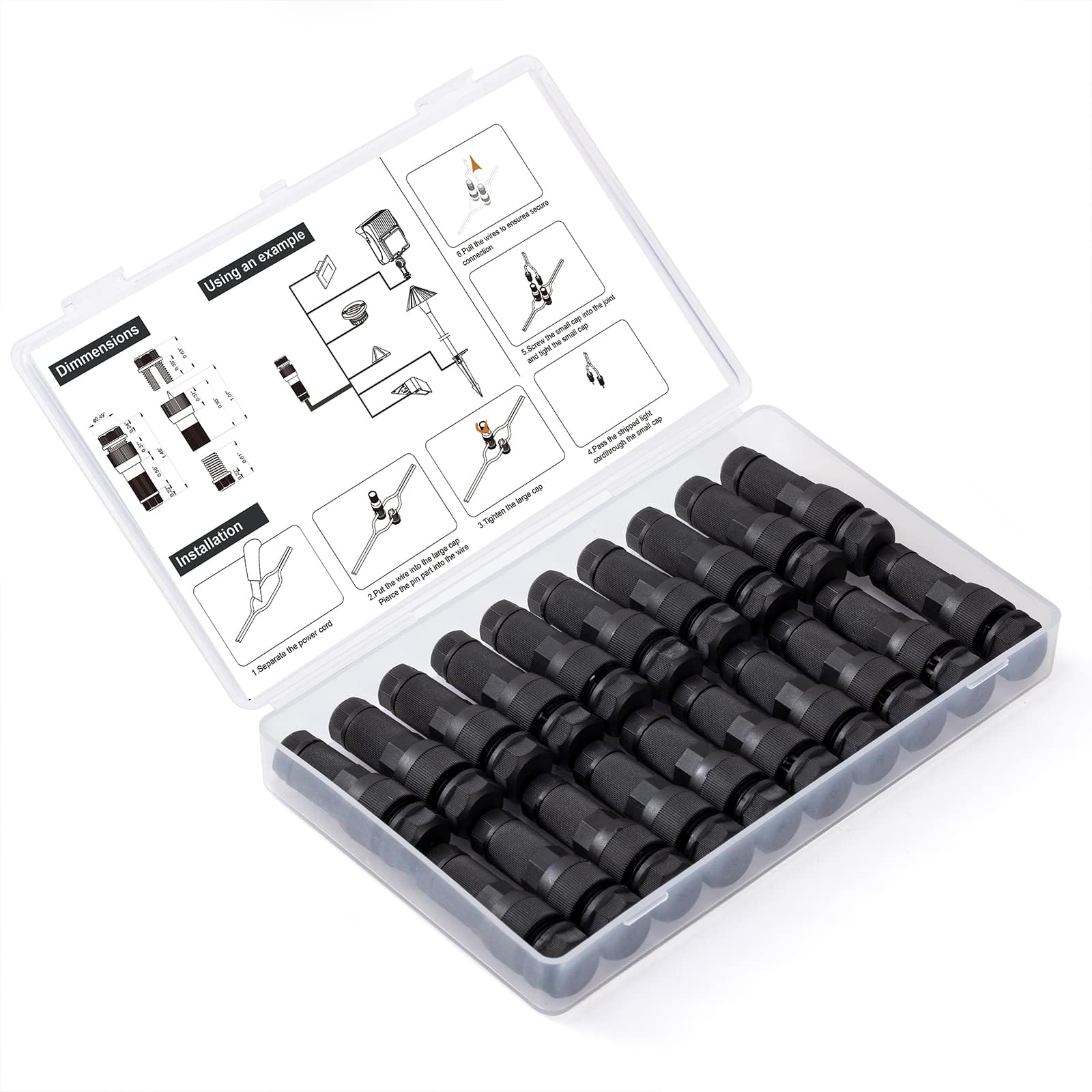 Malandra 20 Pack Low Voltage Wire Connector, Landscape Light Fastlock