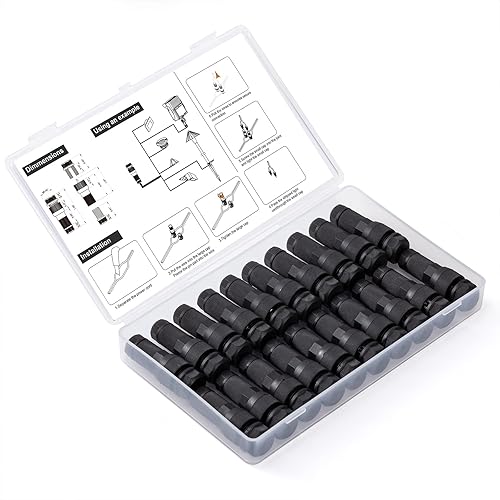 Malandra Paquete de 20 conectores de cable de bajo voltaje, conectores de bloqueo rápido de luz de paisaje para luces de camino, foco al aire libre, Malandra Paquete de 20 conectores de cable de bajo voltaje, conectores de bloqueo rápido de luz de paisaje para luces de camino, foco al aire libre,