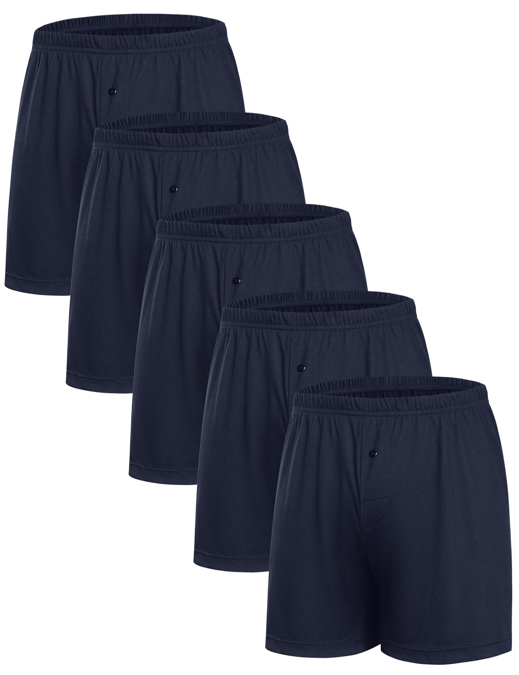 Uniexcosm Boxershorts Herren Weiche Lockere (3er-5er Pack), Baumwolle Unterhosen Männer mit Knopfverschluss Atmungsaktive Unterwäsche