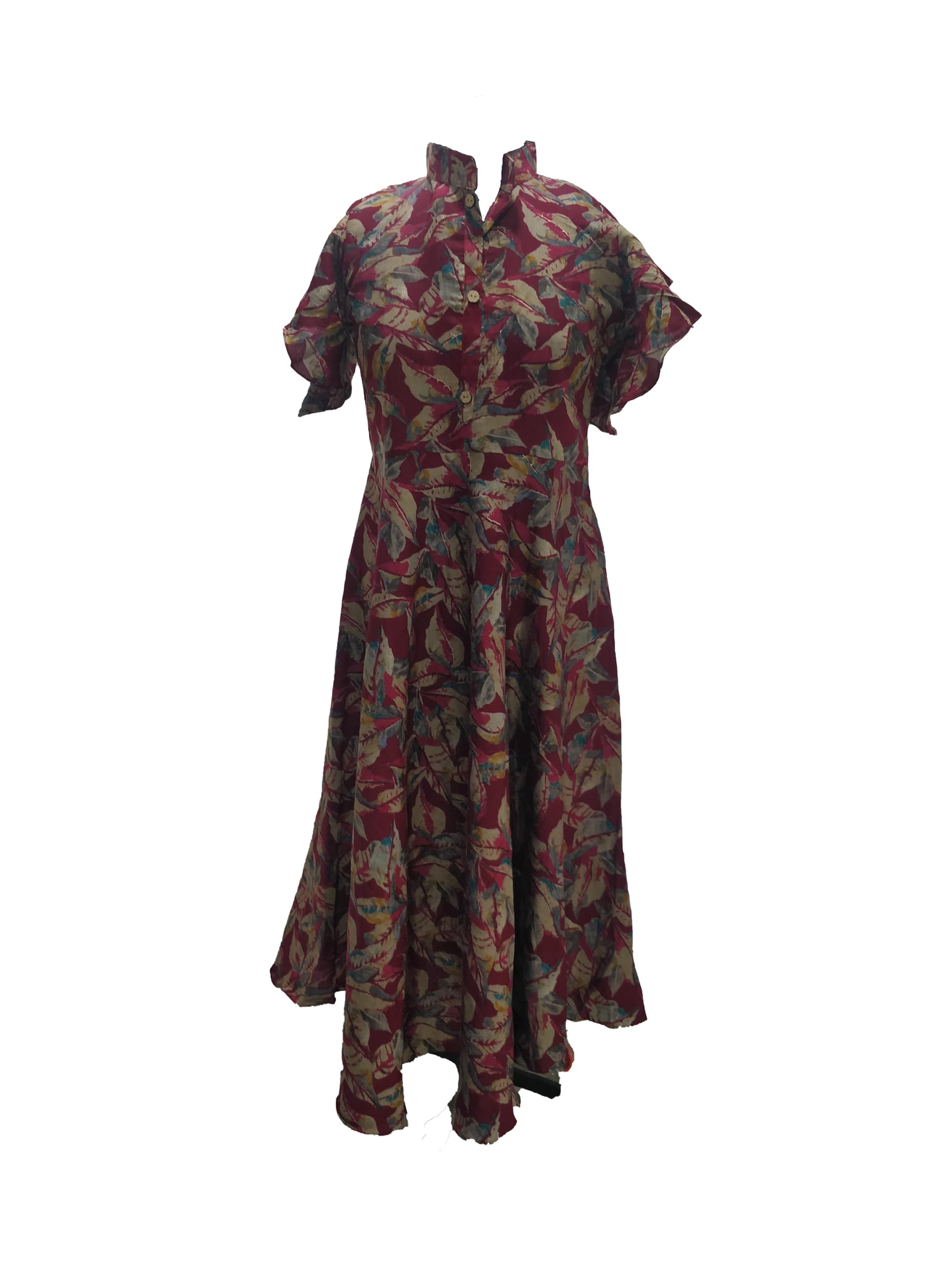 GenericWomen's musted Leaf Printed Chanderi Stitched KRUTI