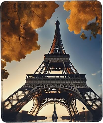 Hermosa alfombrilla de mouse de varios tamaños de la Torre Eiffel París, antideslizante, resistente al desgaste, cómoda, adecuada para juegos de
