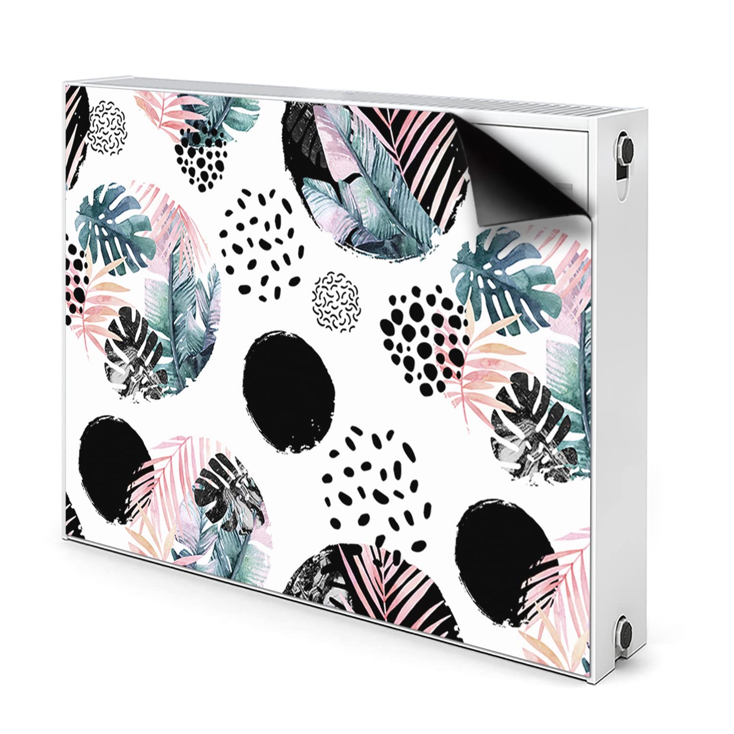 Cache radiateur gris magnétique 90x60cm tapis de couverture abstraction