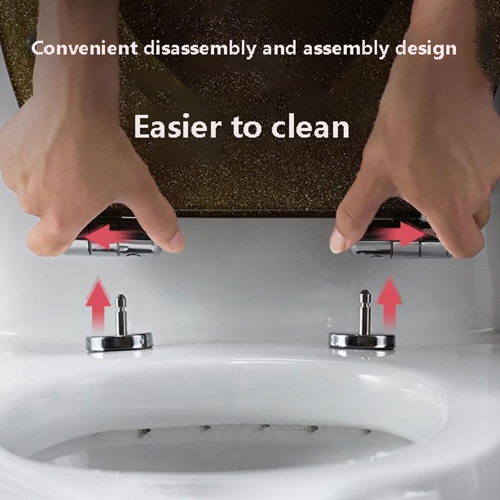 Tapa WC Universal.Cierre Suave y Lenta Tapa WC.Tapadera Inodoro Asiento Forma de O.Fácil de Instalar y Limpiar.Fuerte Capacidad de Carga.20 * 42 * 36cm