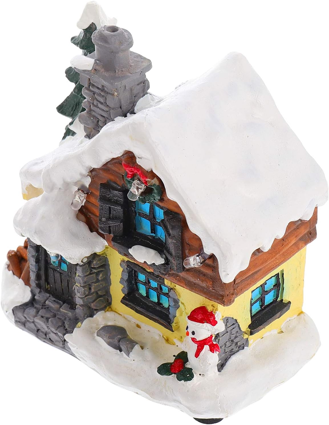 Toddmomy Christmas Resin Ornaments Christmas Decorations Holiday Decorations Statue Decor Vintage Decor Gingerbread House Kit Miniature Christmas Village Luminous Chalets Xmas Mini Chalet