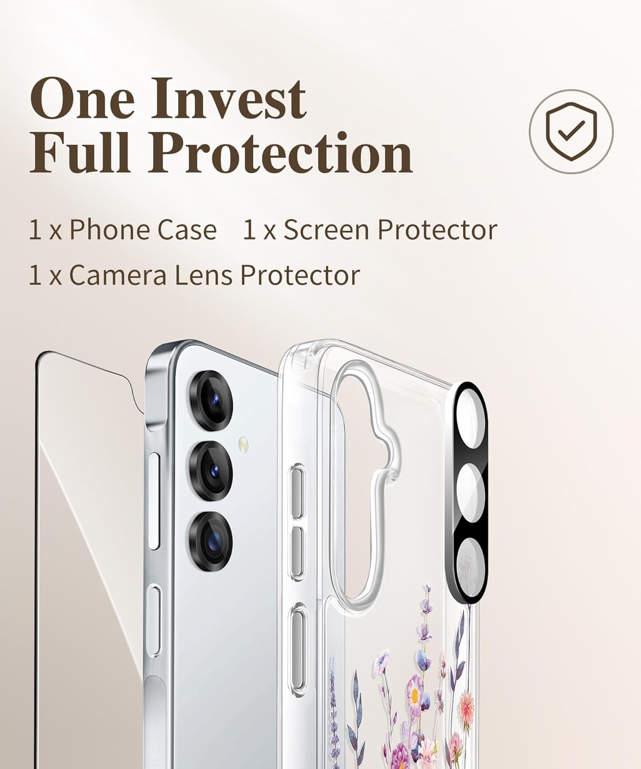 GVIEWIN for Samsung Galaxy A16 5G Case, [Screen & Camera Lens Protector] [Military-Grade Protective] Women Clear Floral Not Yellowing Shockproof Bumper Phone Case for Galaxy A16, Floratopia/Colorful - Image 8