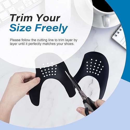 Miniatura 5 de YOLOPARK 4 pares de protectores de arrugas para zapatos zapatillas AF1s, Dunks y más, protector antiarrugas para hombres 7.5-13 mujeres 5-8.5