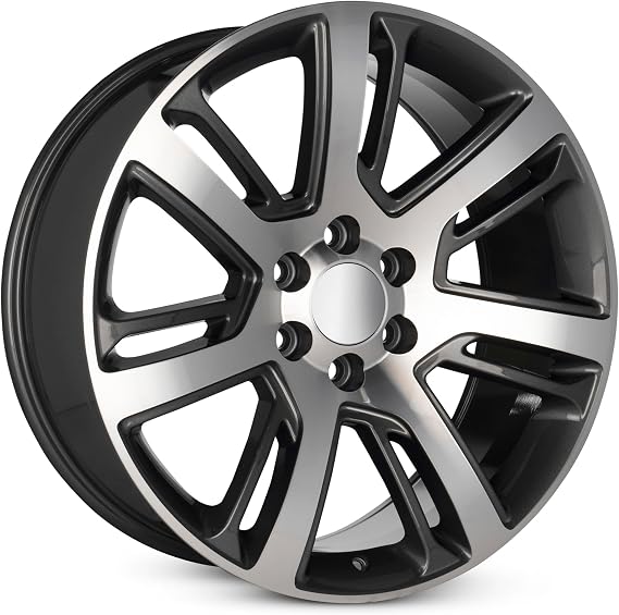 For 2015-2023 Cadillac Escalade 22 Inch Machined Face with Painted Inlay Gray Rim - OE Direct Replacement - Road Ready Car Wheel