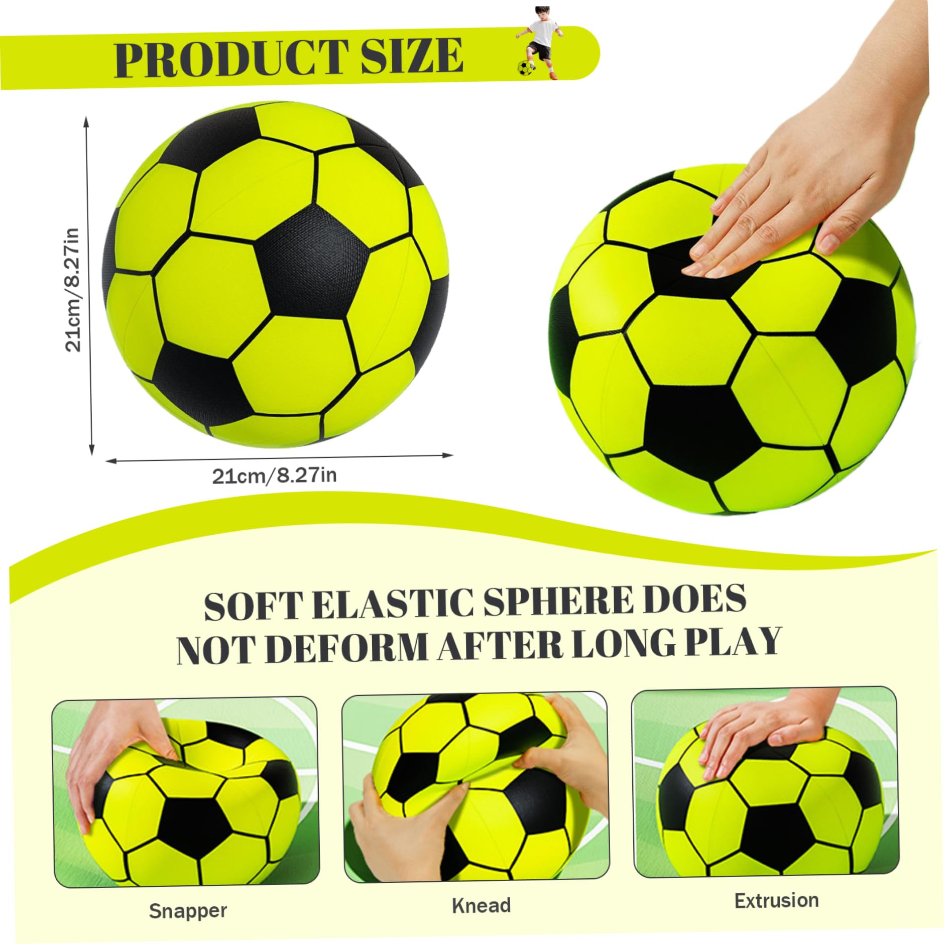 Ballon de football silencieux pour enfants, taille 5, en mousse PU avec absorption des chocs, ballon de football en éponge douce et antibruit pour l'entraînement et le jeu, jouet idéal pour les e