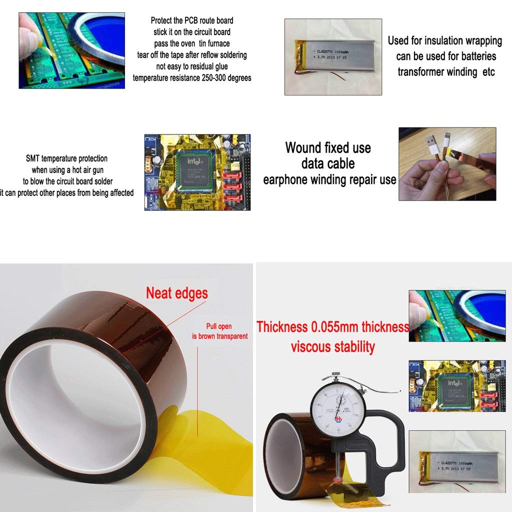 Rotolo di nastro Kapton Tape – Nastro resistente al calore – Nastro isolante PI Film – Nastro isolante in poliammide per saldatura, verniciatura a polvere, sublimazione e isolamento di circuiti