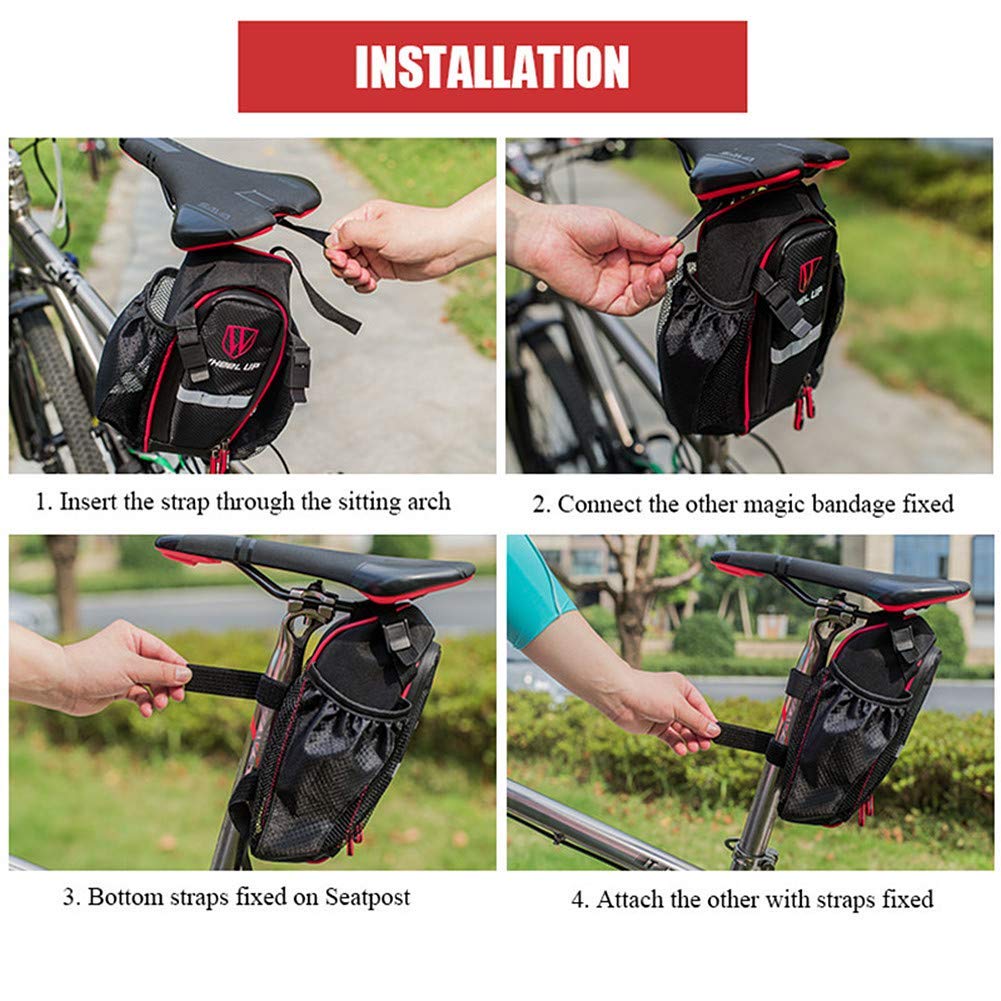 Bolsa de Bicicleta Bolsa de sillín para hervidor de Agua Montar en Bicicleta de montaña Suministros de Ciclismo Bolsas de Almacenamiento de Bicicletas para Bicicletas de Carretera