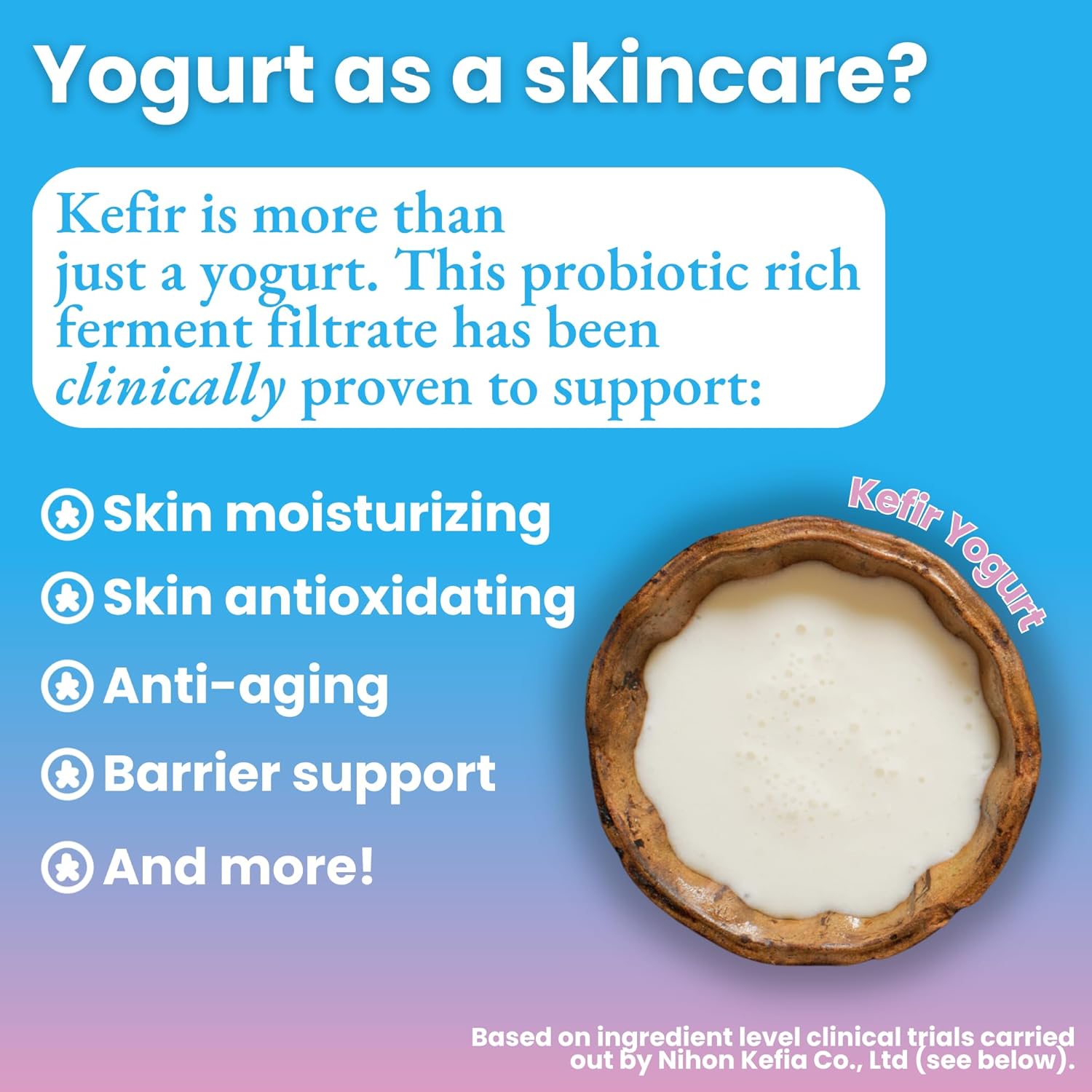 NKG The Kefir Mask - Premium Moisturizing Face Mask - Unique Kefir-Based Serum On a Biocellulose Mask (4 Mask Pack)