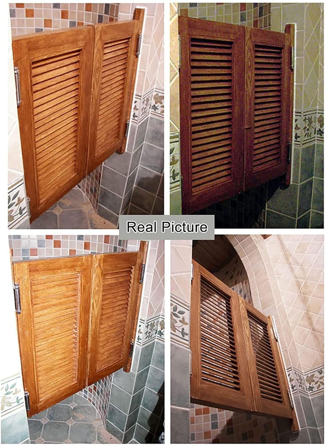Porte battante en bois massif pour salon et cuisine, volet rétro de style occidental avec charnières et élégant (l 80 cm x H90 cm) – Parfait pour la décoration de la maison