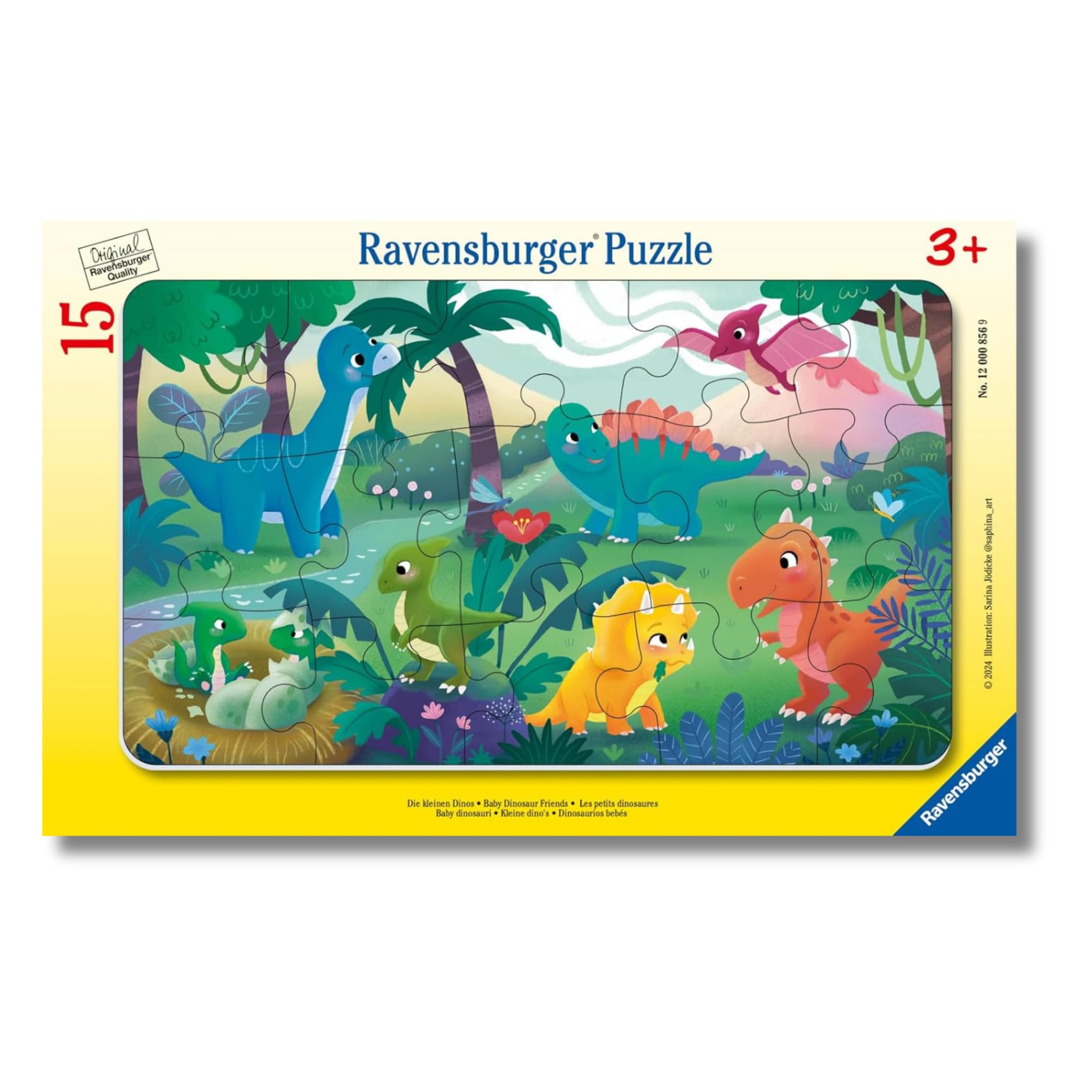 Ravensburger - Puzzle Cuccioli di dinosauro | Puzzle Bambini 3 Anni O Più | 15 Pezzi | Regalo Bambino 3 Anni | 25x14,​50 Cm