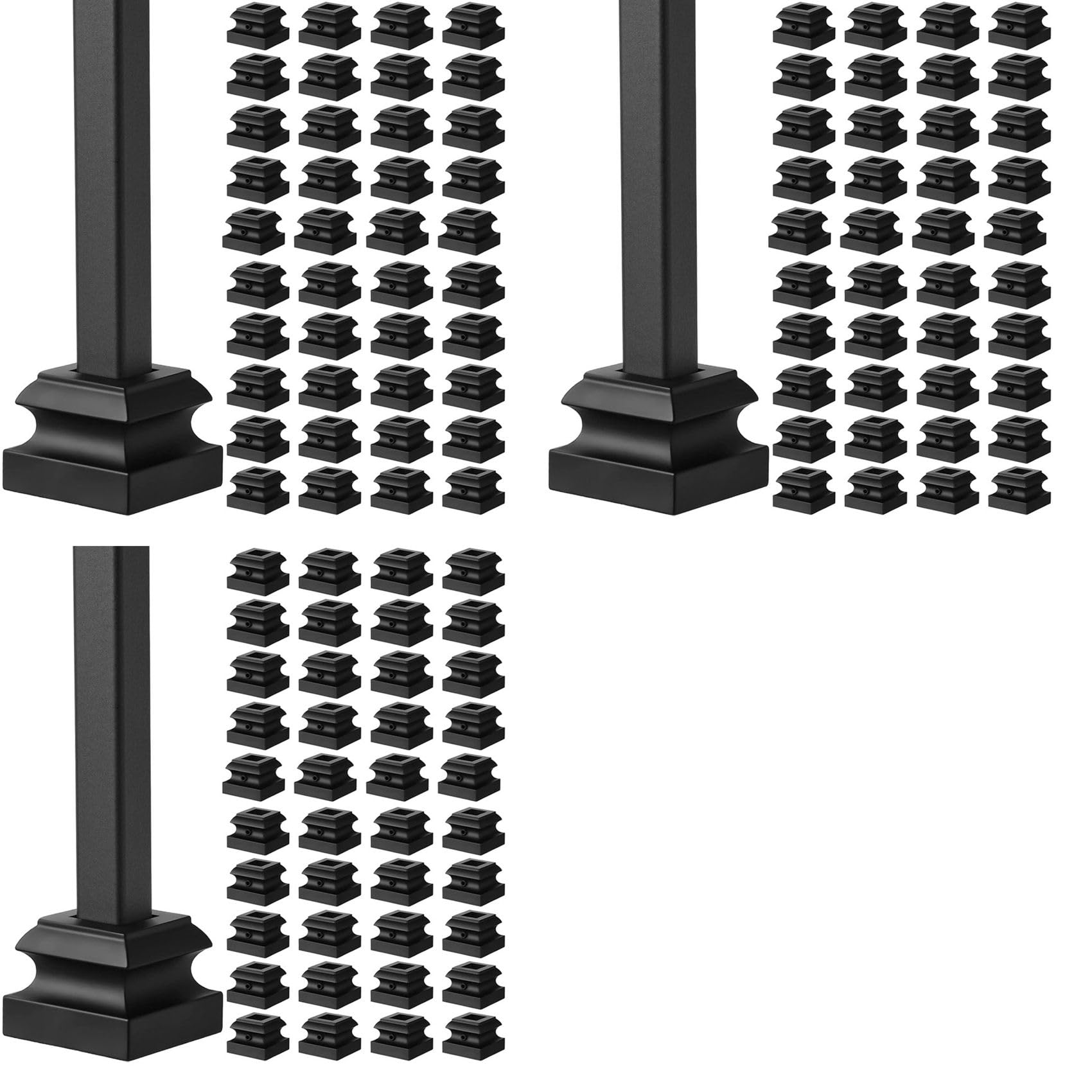 Chaussures d'escalier plates en fer de 1/2 pouce pour rénover une rampe de maison