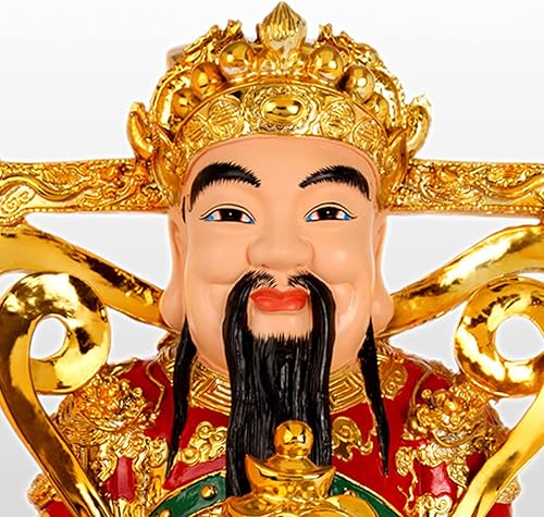 Miniatura 4 de CHUNCIN - Estatua de Feng Shui CAI Shen, Dios de la fortuna, riqueza, escultura de la suerte, coleccionable, decoración de Feng Shui, regalo de