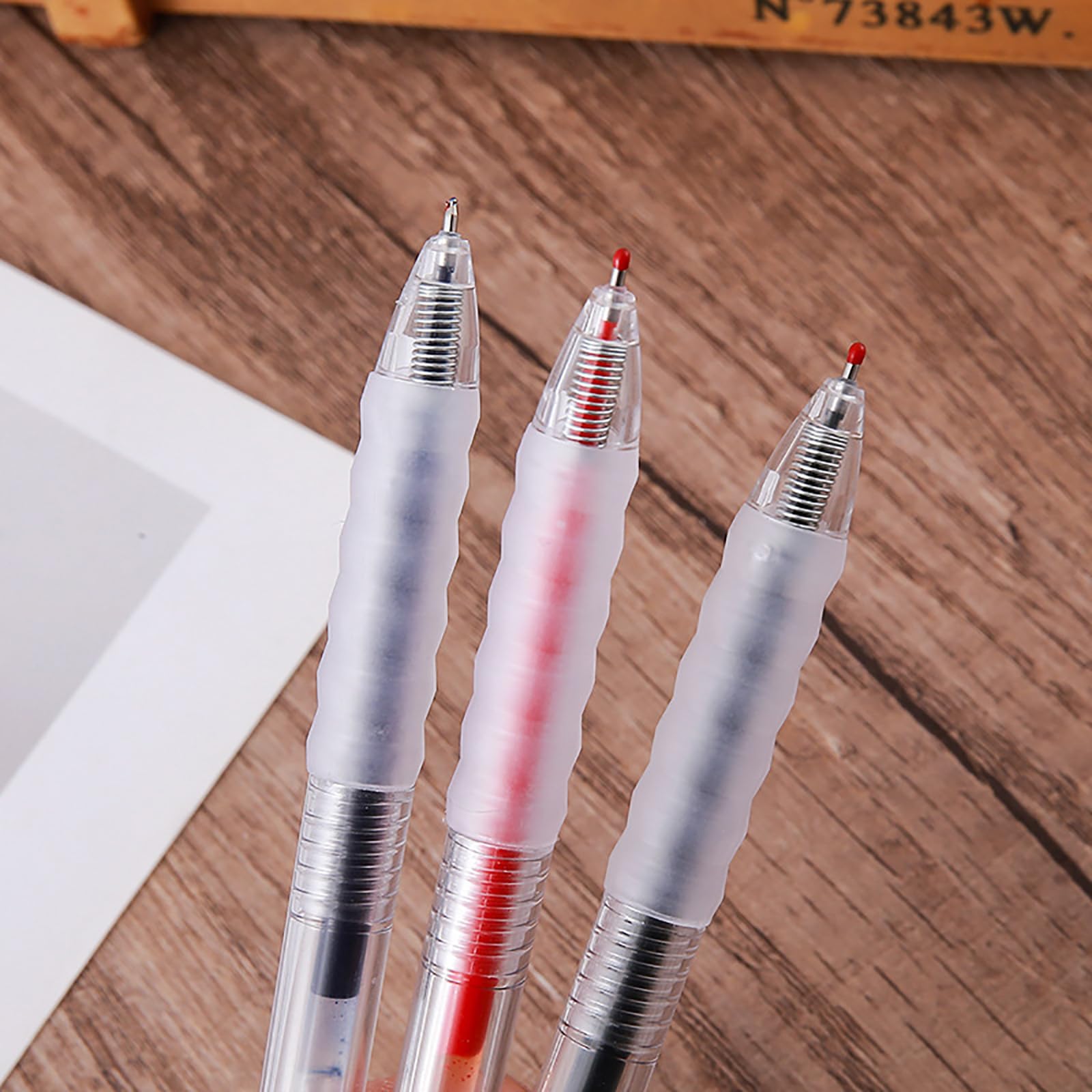 Lot de 10 stylos à encre gel, stylo à encre de 0,5 mm, stylo à encre à séchage rapide, rouge