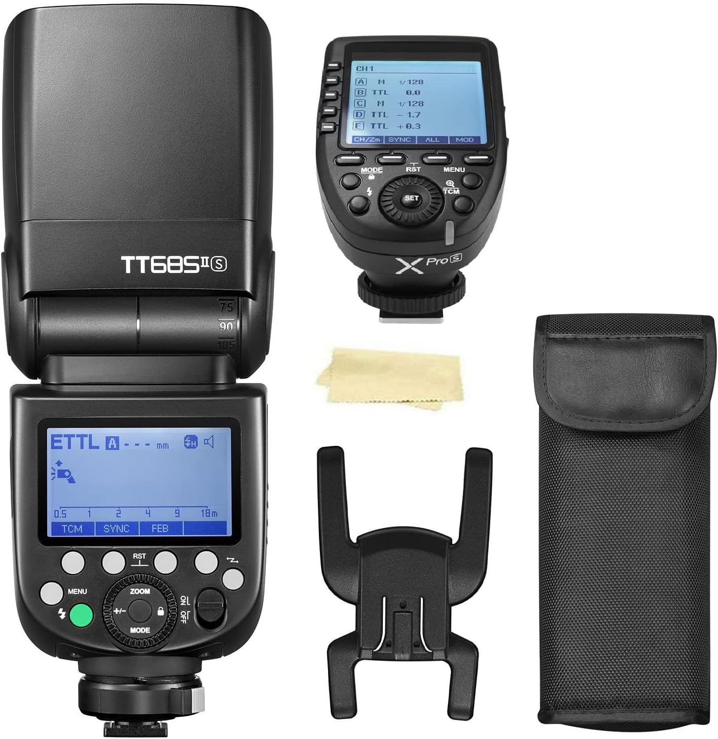 Godox TT685II-S Flash TTL 2.4GHz GN60 High Speed Sync 1/8000s Camera Speedlite Speedlight Light Compatible for Sony Cameras & Godox XPro-S Wireless Flash Trigger Transmitter