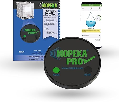 Mopeka Sensor de agua Pro Check con collar de montaje, monitor inalámbrico de tanque de sonar para tanques de retención de RV grises y potables