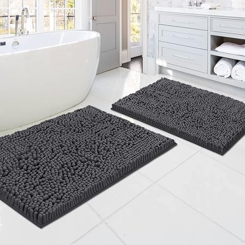 Miniatura 54 de H.VERSAILTEX Alfombras de Baño Tapete de Baño Alfombras de Baño Tapetes de Baño para Baño Antideslizante Extra Grueso Rebotante Suave Chenille