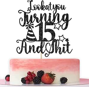Amazon.com: Happy 15th Birthday Cake Topper, 15th Birthday Cake Decor ...