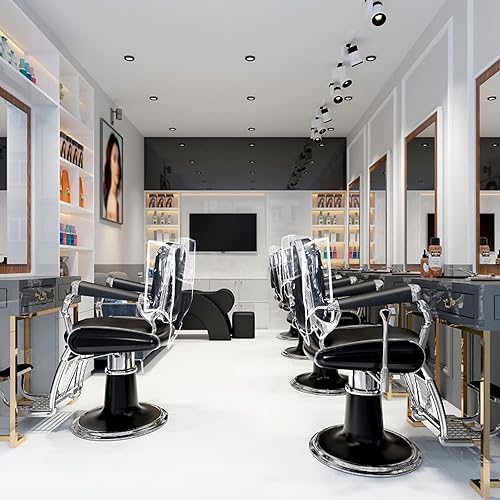 Miniatura 5 de 5 piezas de cubierta trasera para silla de salón, cubierta de plástico transparente para silla redonda, evita daños a la silla de spasalón, fundas