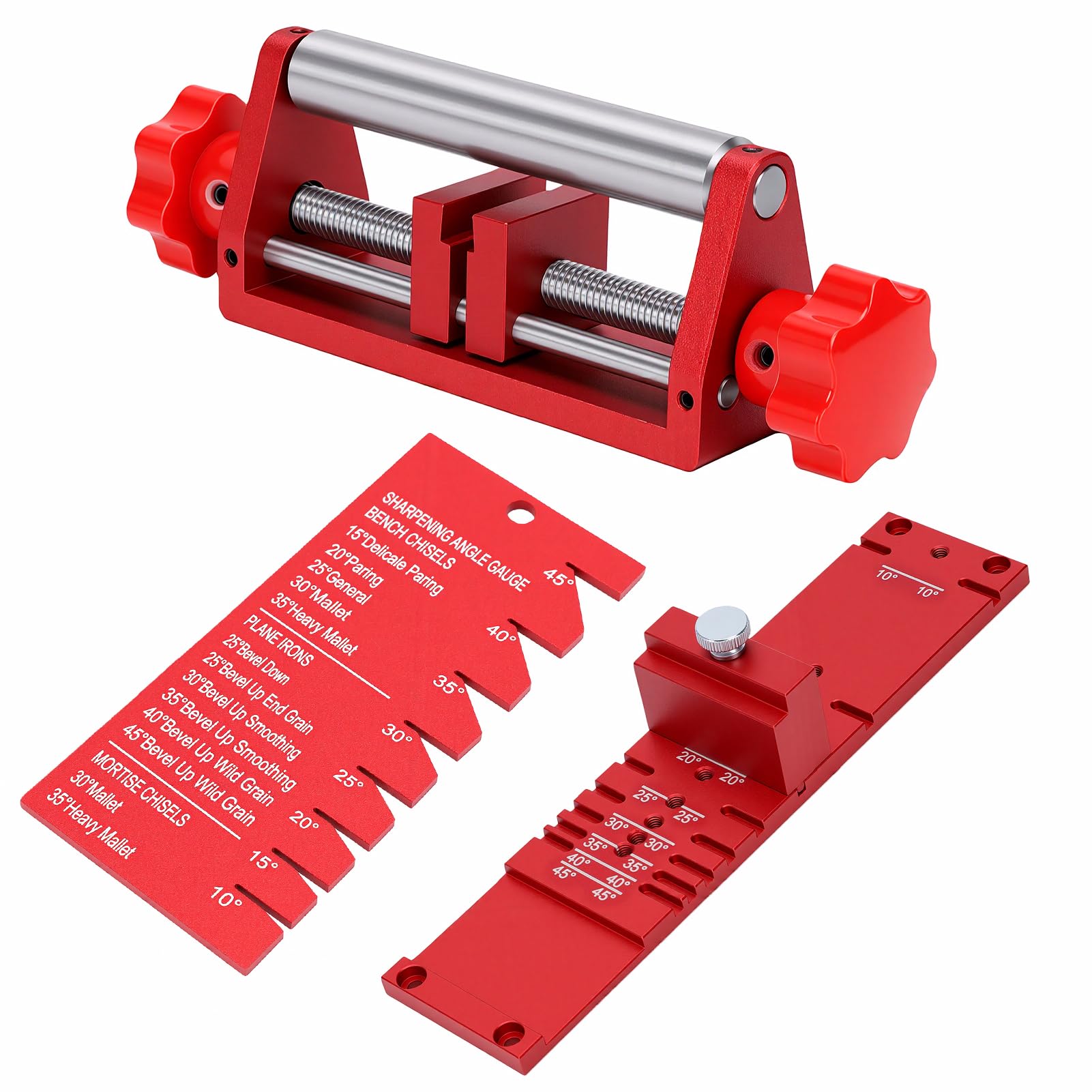 Hancaner Guida per Affilare lo Scalpello, Larghezza 2,54-71,12 Mm, Angolare, Doppio Lato, Pietra per Affilare, Calibro Angolare la Lavorazione (Affilatrice smerigliatrice con pietra)
