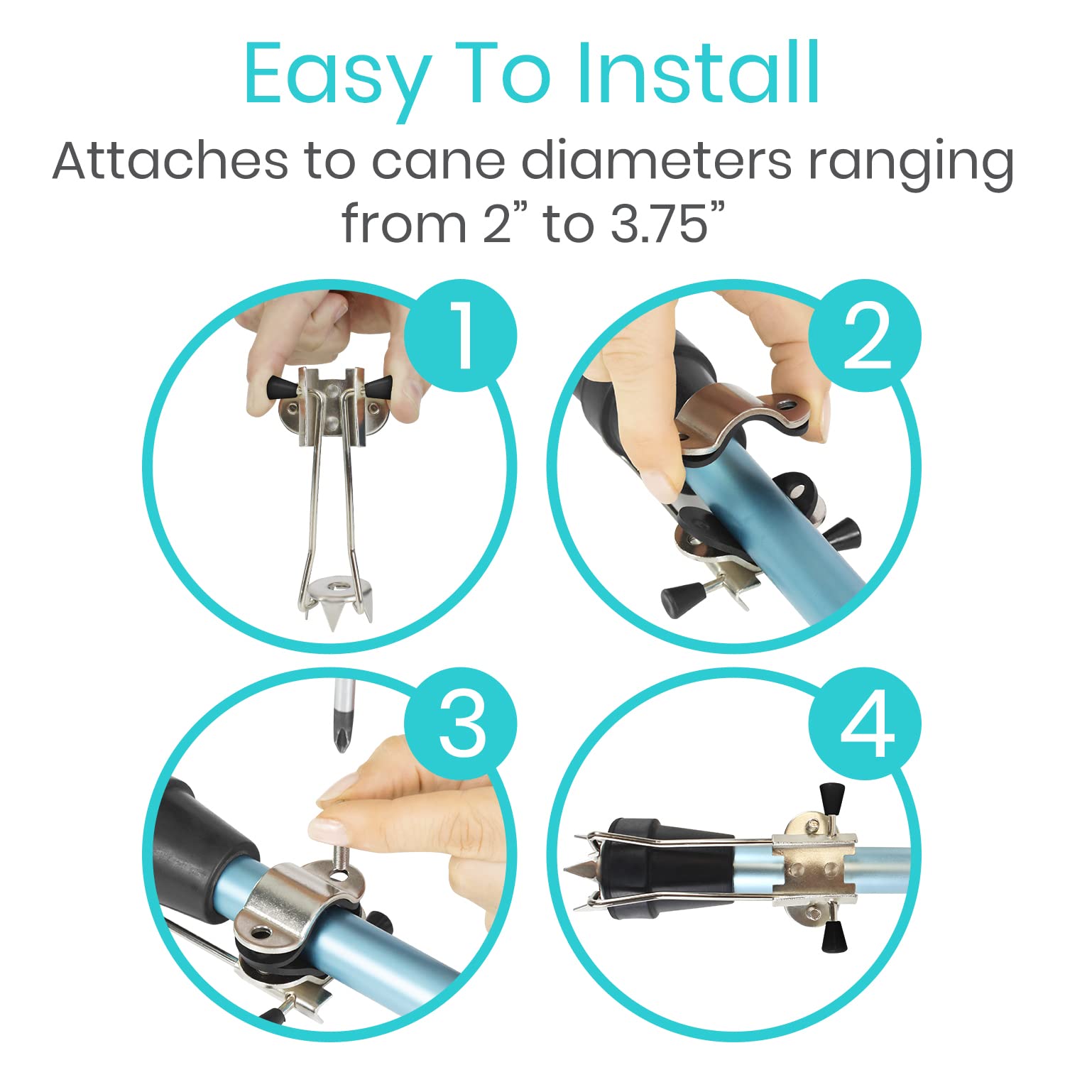 Vive Cane Tips For Ice All Terrain Heavy Duty Metal Retractable 4