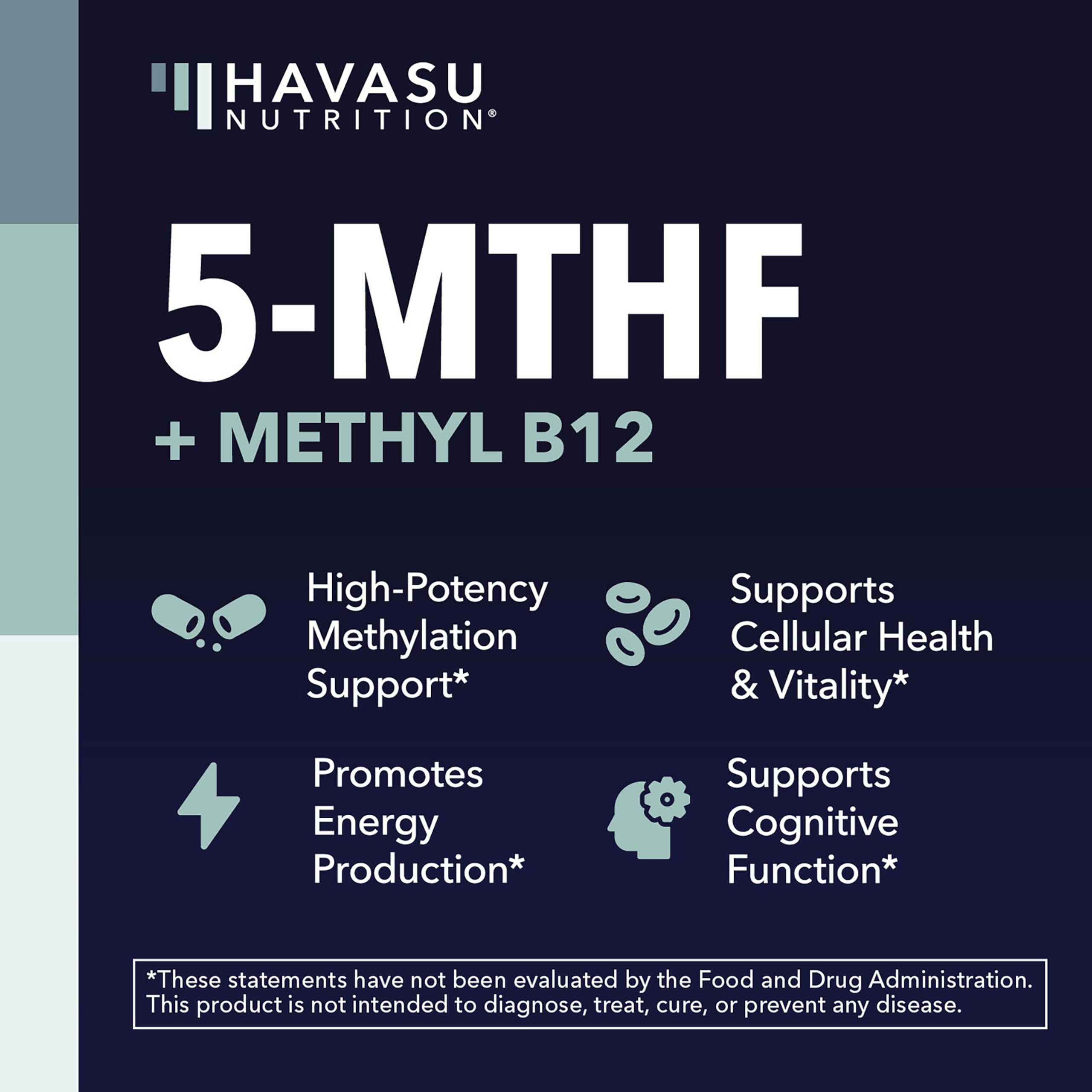 L-MethylFolate 15 Mg Plus Methyl B12, High Strength 5 MTHF, 60 Servings — Amazon image 3