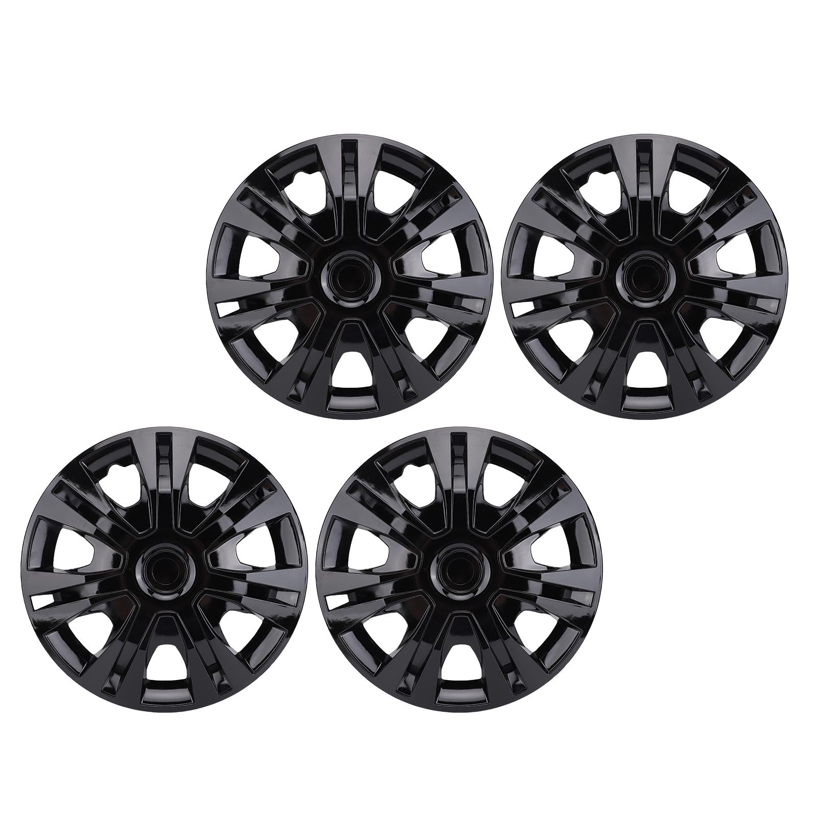 Tapacubos Universales de 16 Pulgadas con Protección Fuerte para Coches, Camiones, SUV, Cubierta de Llanta a Presión para, Asiento, Juego de 4 (Negro)