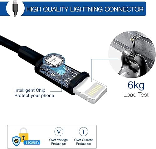 Miniatura 5 de Cargador de coche para iPhone, 3.6A/18W, cable en espiral integrado de 4.9 pies, adaptador de enchufe de encendedor de cigarrillos de carga rápida