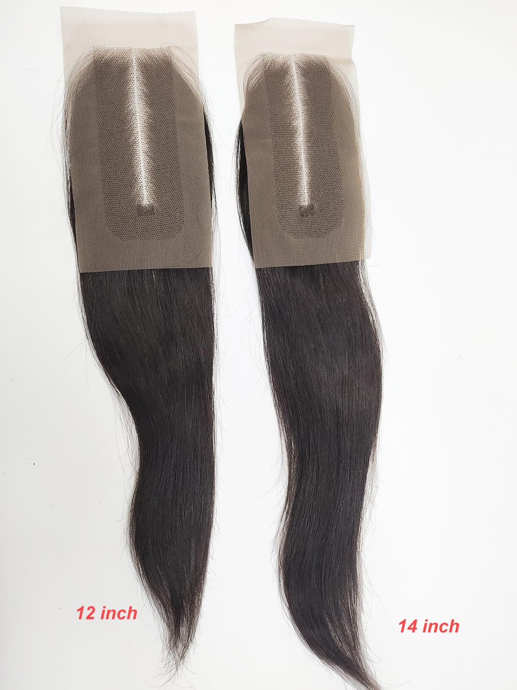 Straight Lace 2x6 Kim K Closure Hand-Tied 100% Brazilian Virgin High Ratio Human Hair Transparent Lace Closure Deep Central/Middle Part Closure Extensions For Women Natural Black Color (12 inch)