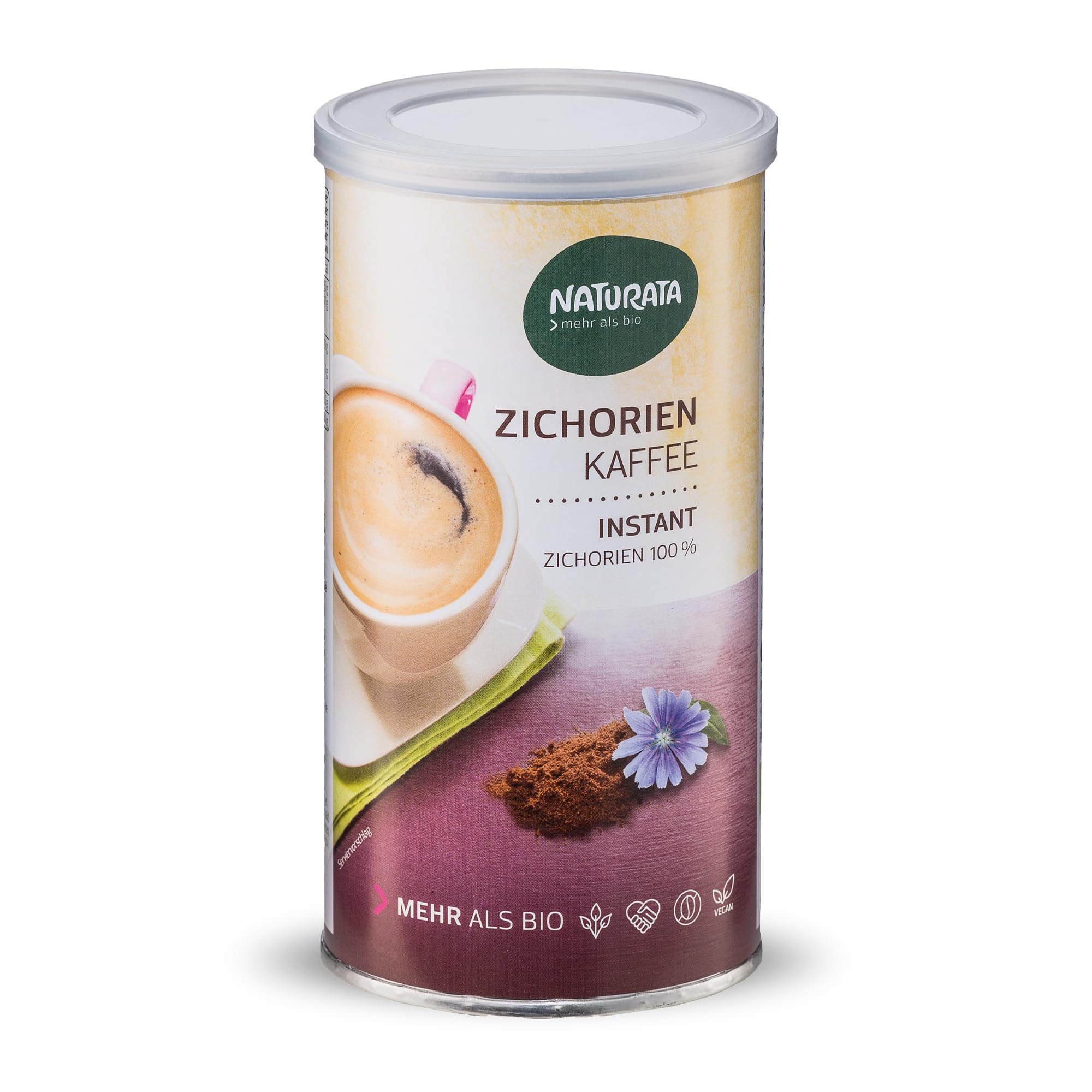 Naturata Zichorien-Kaffee Bio, Instant, Dose 110g | Koffeinfreier Instant | vegan, bio & glutenfrei | Idealer Ersatz | Demeter Qualität | Löslicher