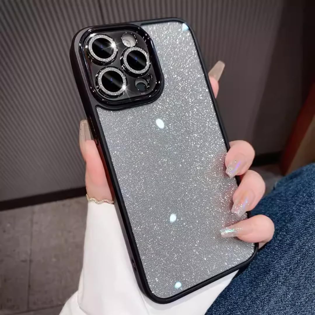 Coque antichoc paillettes iPhone 14 Plus noire pour éviter rayures objectif - 8