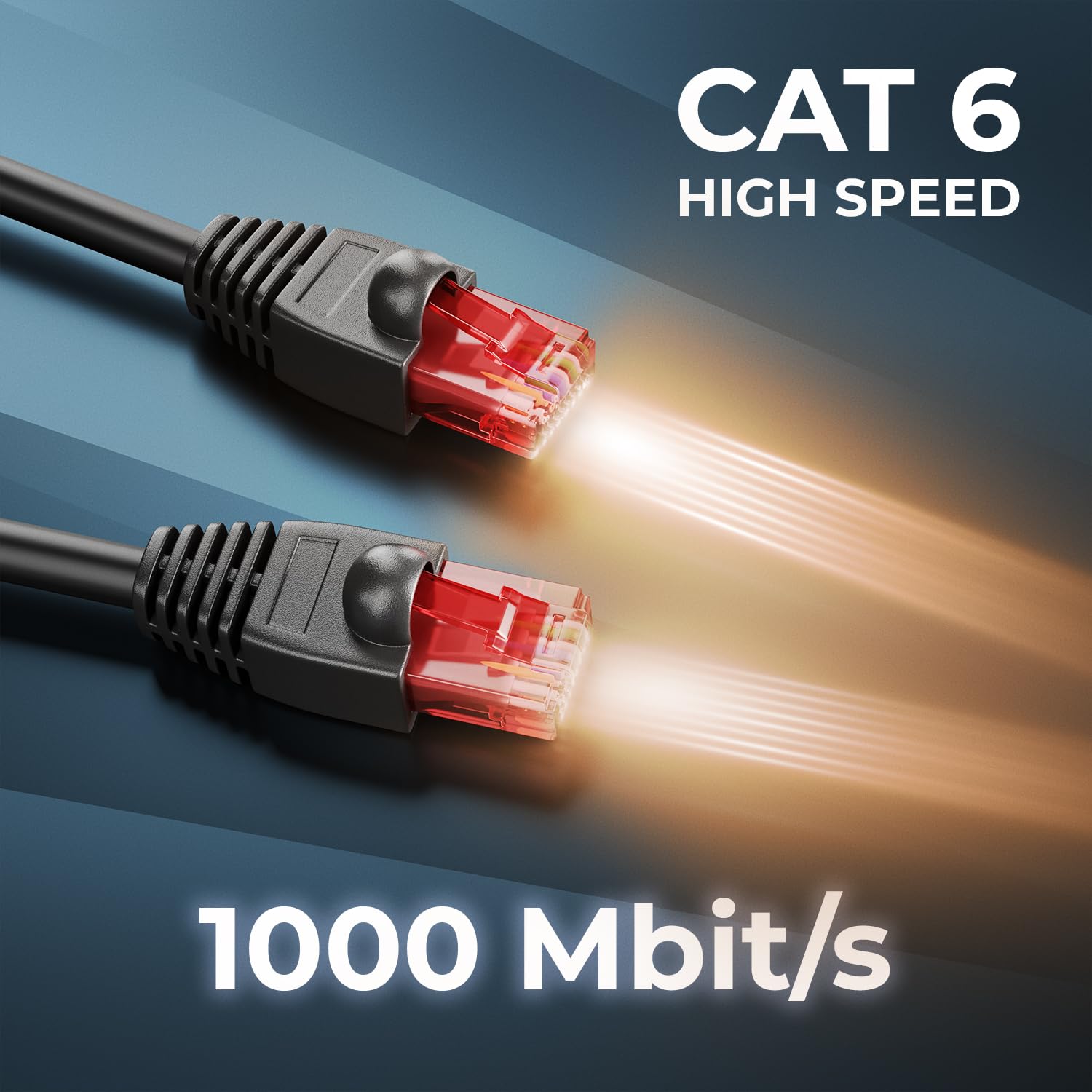 deleyCON 30m Câble Réseau CAT6 Outdoor pour Extérieur RJ45 Fiche Ethernet LAN DSL Câble Patch - Résistant AUX Intempéries - pour PC, TV, Caméra, PoE, Camping et plus Encore