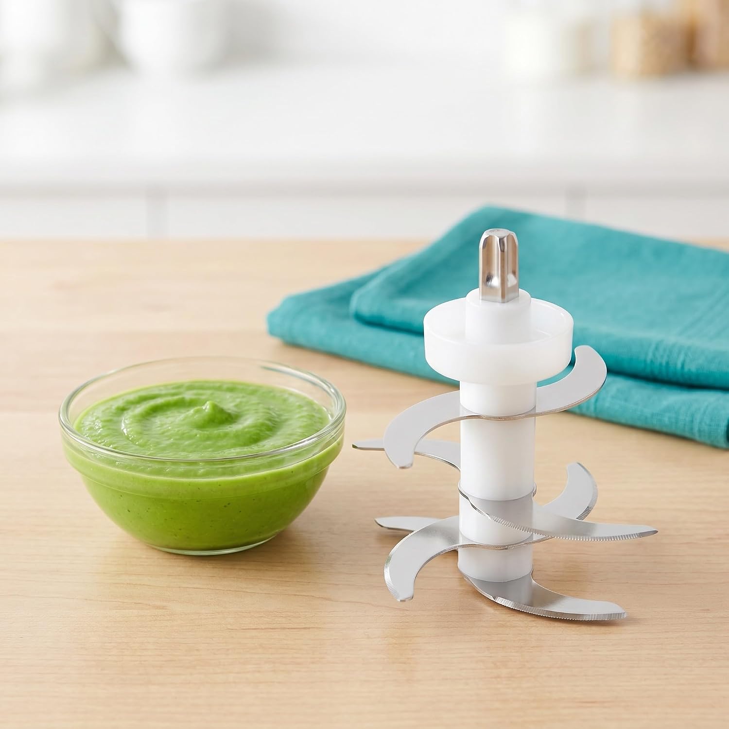 Operitacx Replacement Blade for Food Chopper - 8 Leaf Baby Food Processor Blade Stainless Steel Compatible with Xiaobaixiong Rongshida 0.3L Home Kitchen Cooking