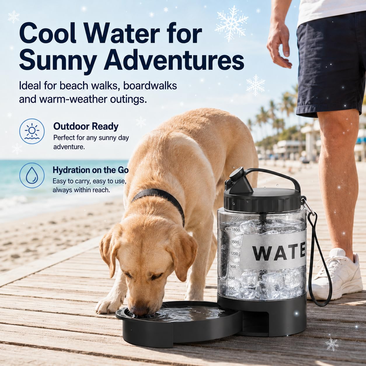 lesotc Dispensador de cuenco de agua portátil para perros, botella de agua de viaje para perros