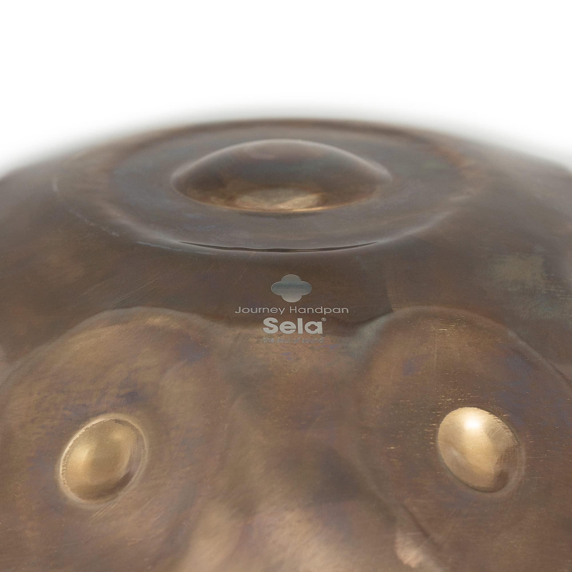 Sela Journey F# Handpan intégral en format voyage I Fait main de qualité supérieure I Instrument de percussion en acier inoxydable – Avec sac rembourré I Pantam SE 305 Acier inoxydable Mirror Gold