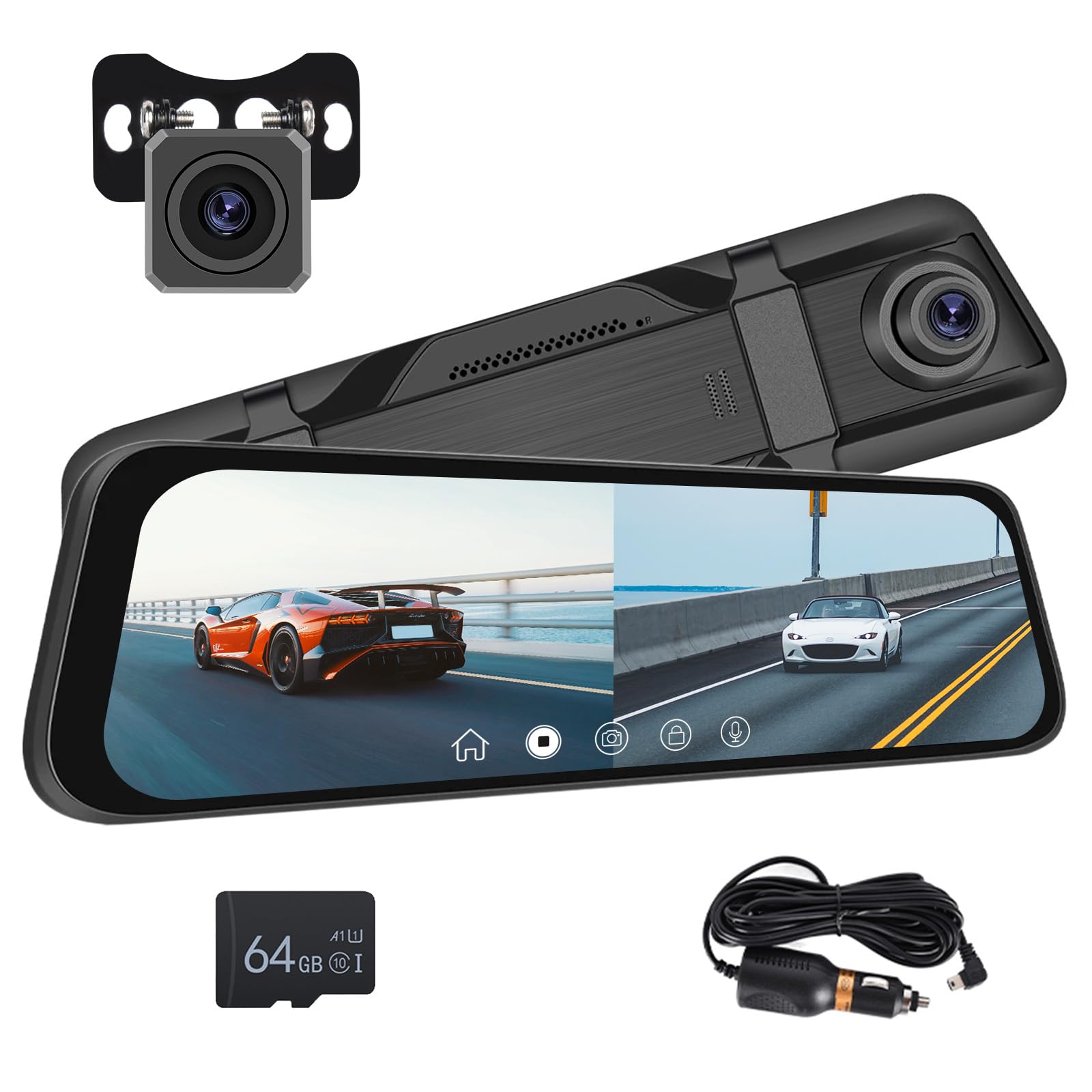 Dashcam Auto Anteriore E Posteriore Wireless Dash Cam 360 Gradi Di - Foto 11