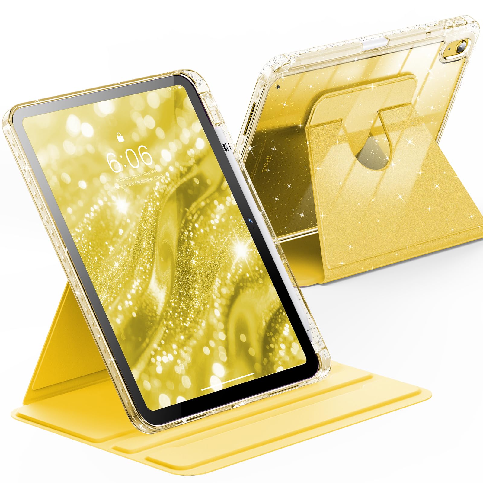 iPad A16 イエロー 本体128GB + Apple Pencil+カバー INFILAND Case for iPad A16 11-inch 11th Generation, iPad 10th